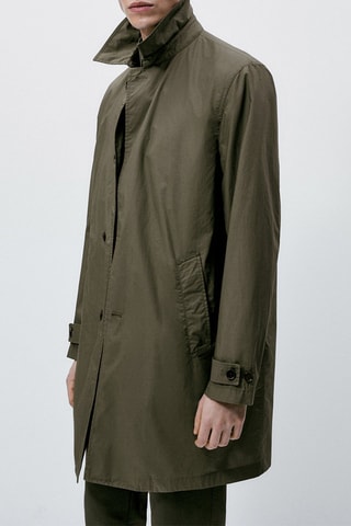 Trench en tissu technique léger - Vert foncé