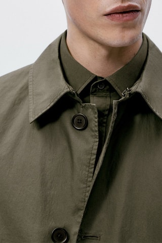 Trench en tissu technique léger - Vert foncé