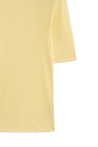T-shirt côtelé manches mi-longues - Jaune