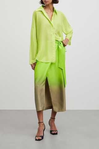 Jupe dégradée nœud sur le côté - Vert citron et kaki