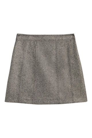 Mini-jupe plissée fil métallisé - Gris chiné