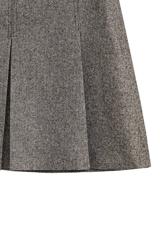 Mini-jupe plissée fil métallisé - Gris chiné