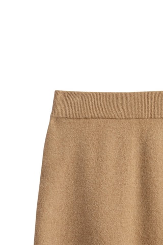 Mini-jupe en maille en laine feutrée - Beige