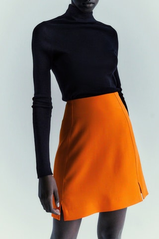 Jupe courte avec fentes - Orange