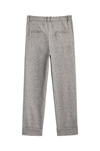 Pantalon de costume pied-de-poule en laine - Gris
