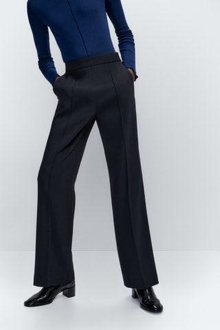 Pantalon de costume détail couture centrale - Noir