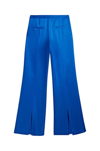 Pantalon de costume large satiné fentes - Indigo