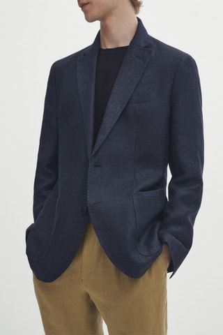 Blazer texturé bleu marine - Bleu marine