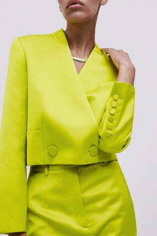Blazer court croisé - Studio - Vert citron
