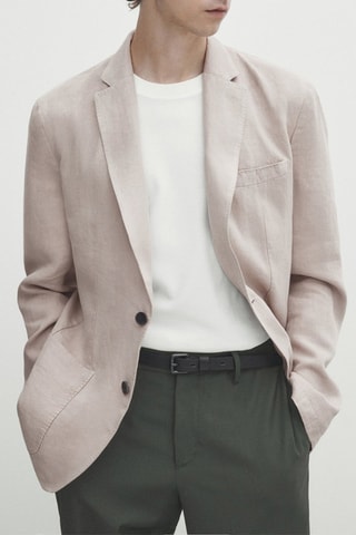 Blazer en lin teinté - Ecru