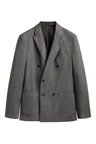 Blazer de costume gris en laine - Gris
