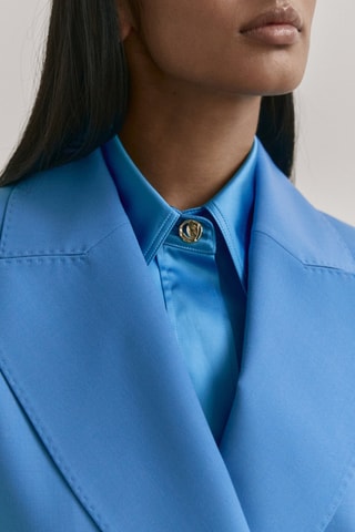 Blazer court croisé - Studio en laine - Ciel