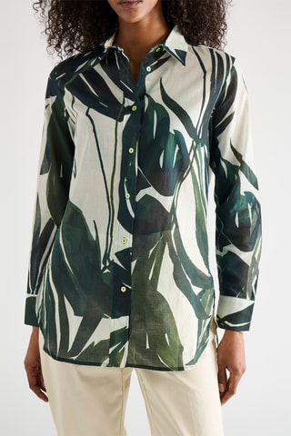 Chemisier - Vert foncé et blanc