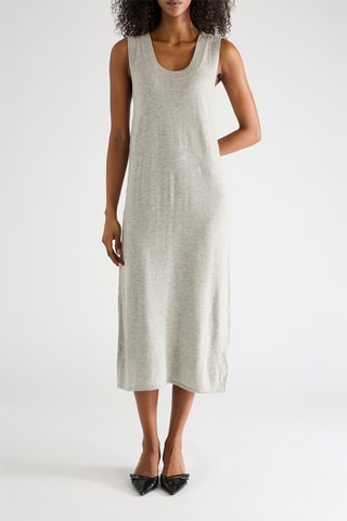 Robe en laine et cachemire - Gris clair chiné