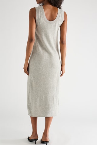 Robe en laine et cachemire - Gris clair chiné