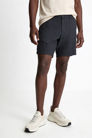 Bermuda en lin - Noir