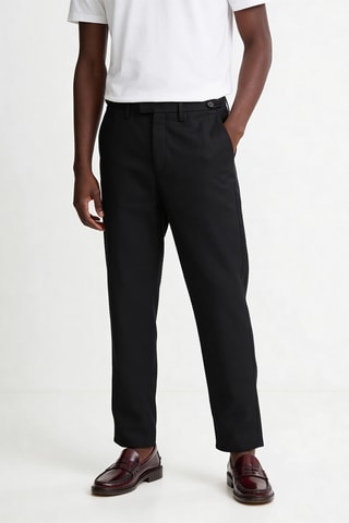 Chino relaxed en laine - Noir