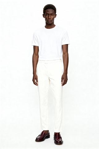 Chino slim en laine - Blanc