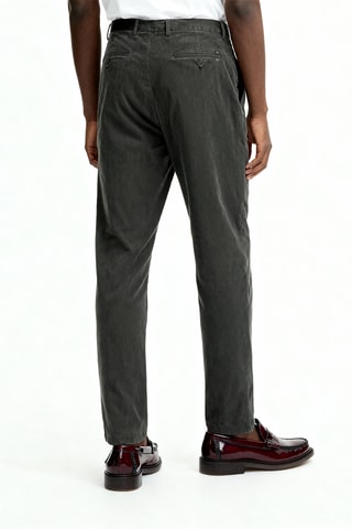 Chino slim en laine - Gris foncé