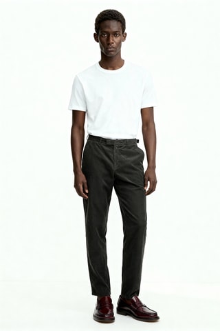 Chino slim en laine - Gris foncé