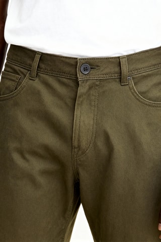 Pantalon slim en laine - Kaki