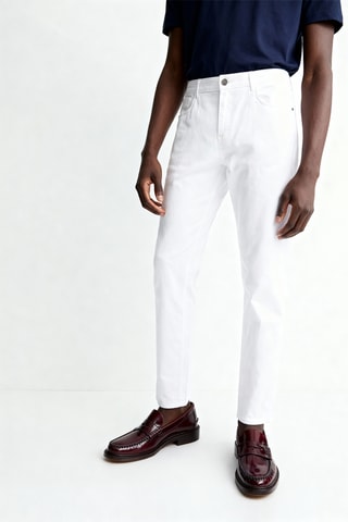 Jean slim en laine - Blanc