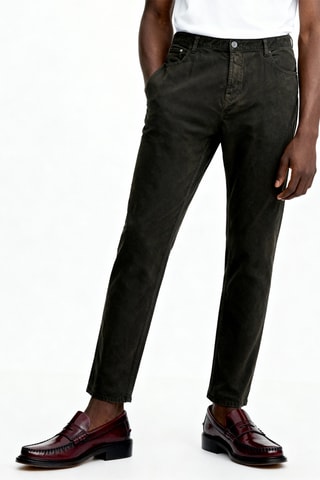 Pantalon slim en velours - Noir