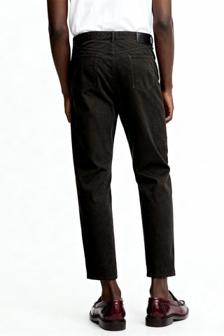 Pantalon slim en velours - Noir