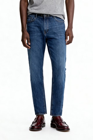 Jean tapered en laine - Bleu