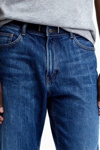 Jean tapered en laine - Bleu