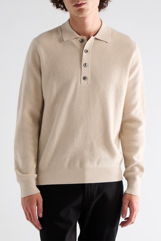 Polo en laine et cachemire - Beige