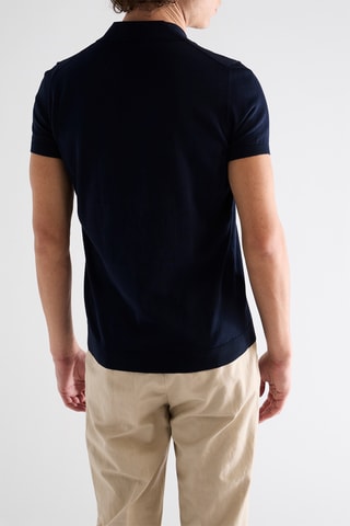 Polo en lin - Bleu foncé