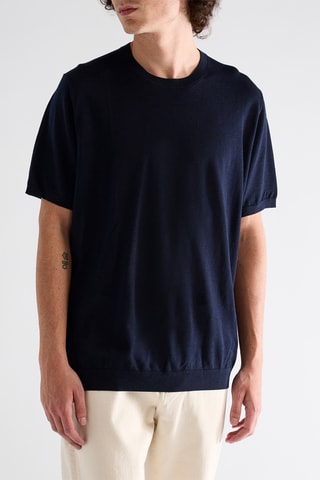 T-shirt en mérinos - Bleu foncé
