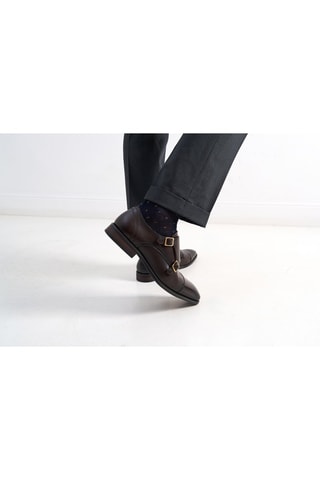 Derbys à boucles en cuir Monk  - Marron