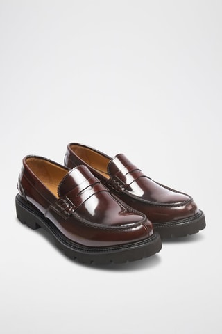 Mocassins en cuir verni Penny  - Rouge