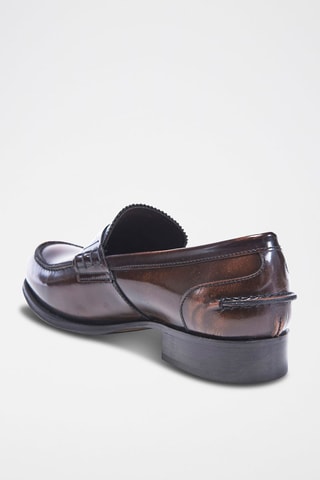 Mocassins en cuir verni Penny  - Marron