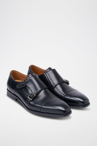 Derbys à boucles en cuir Monk  - Noir