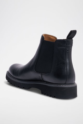 Boots Chelsea regular en cuir  - Noir
