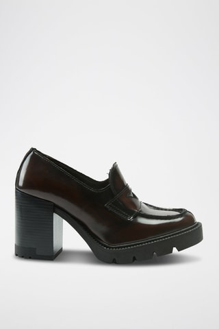 Leren Mocassins Met Hak Penny Regular  - 