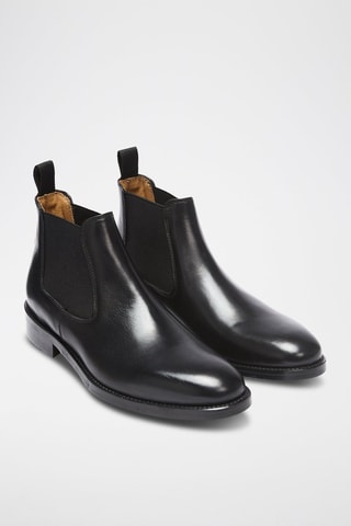 Bottines Chelsea en cuir Regular  - Noir