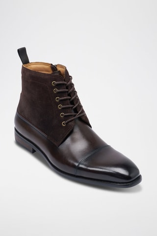 Derbys montantes regular en cuir  - Marron