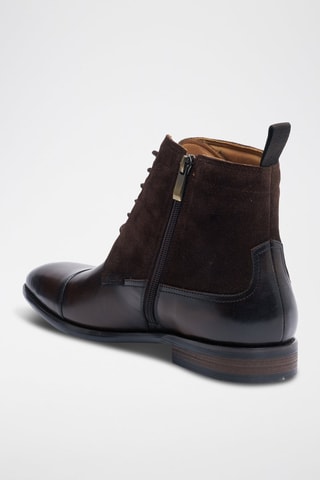Derbys montantes regular en cuir  - Marron