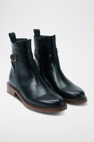 Bottines en cuir Regular  - Noir