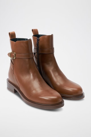 Bottines en cuir Regular  - Marron