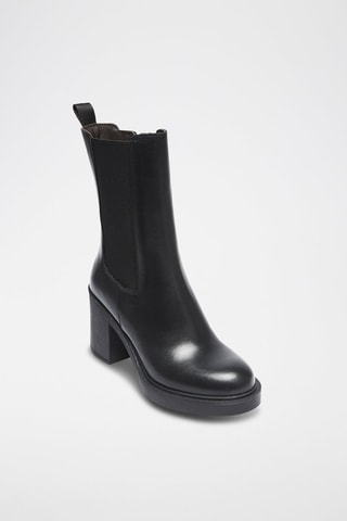 Bottines Chelsea en cuir Regular  - Noir