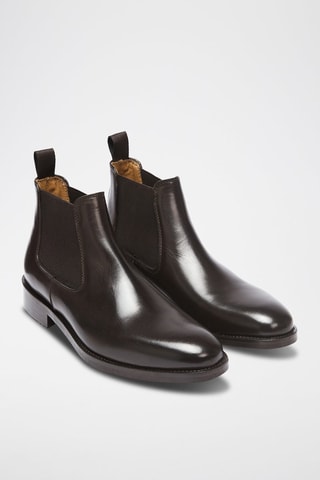Bottines Chelsea en cuir Regular  - Marron