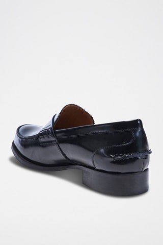 Mocassins en cuir verni Penny  - Noir