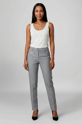 Calças de lã - Cinzento-claro