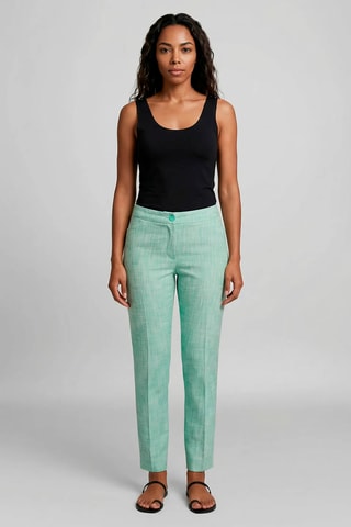 Calças de cintura alta - Verde-claro