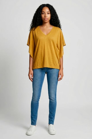 Top em linho - Mostarda